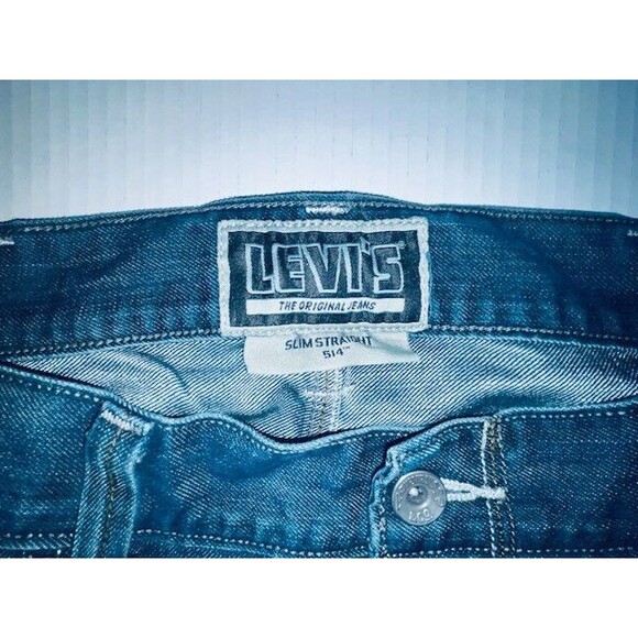 Levis 514 Mens Jeans 38x32 Blue Denim Slim Straight Medium Wash Retro Pockets - Picture 12 of 16